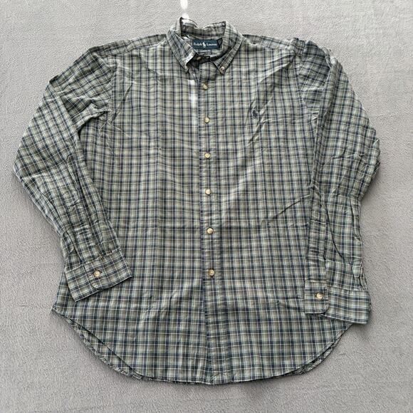 Polo Ralph Lauren Other - Polo Ralph Lauren Shirt Mens L Green Black Classic Fit Plaid Flannel Button Down